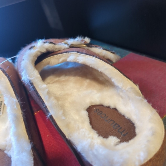 Maurices Ophelia Cognac Faux Fur Sandals Buckle Slip On Soft Size 8 NEW NWT - Picture 10 of 12